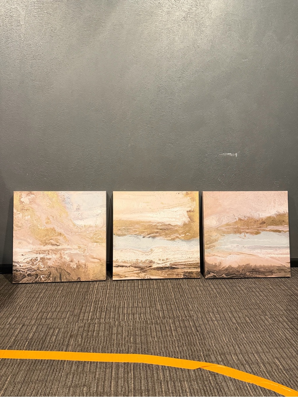 Kirklands Tranquil Triptych CANVAS in Beige, Cream and Tan